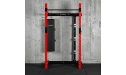 WALL-MOUNTED SLIDING POWER RACK WITH BENCH KLT34 RED HMS FITNESS