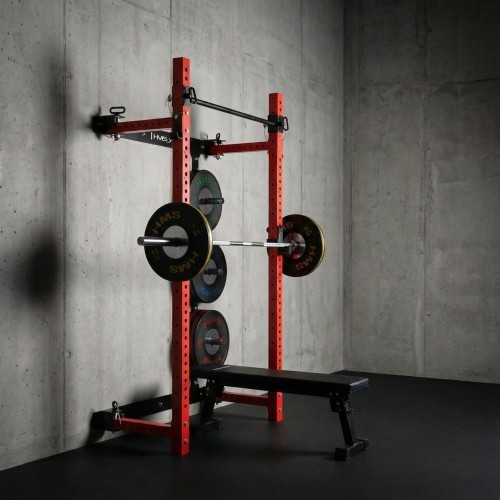 Prie sienos tvirtinama slankiojanti jėgos gardelė su suoliuku KLT34, raudona, HMS Fitness