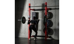 WALL-MOUNTED SLIDING POWER RACK WITH BENCH KLT34 RED HMS FITNESS