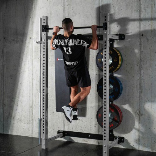 Sieninis slankusis jėgos narvas su suoliuku KLT34 pilkas HMS Fitness