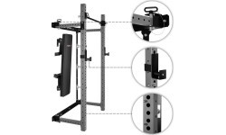WALL-MOUNTED SLIDING POWER RACK WITH BENCH KLT34 GREY HMS FITNESS