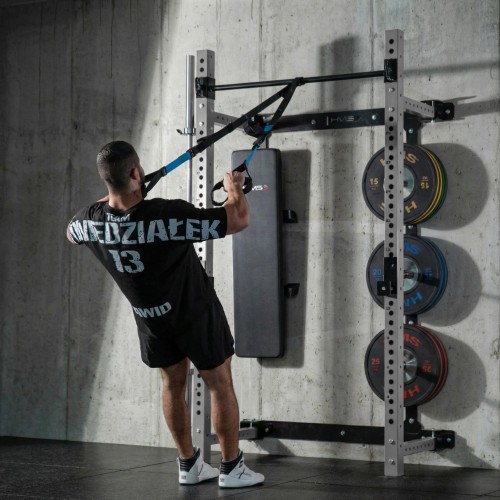 Sieninis slankusis jėgos narvas su suoliuku KLT34 pilkas HMS Fitness