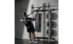 WALL-MOUNTED SLIDING POWER RACK WITH BENCH KLT34 GREY HMS FITNESS