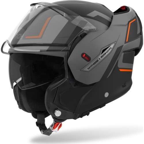 Flip-Up Motorcycle Helmet AIROH MATHISSE 2 Genius P/J Matte Orange