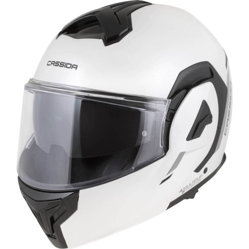 Flip-Up Motorcycle Helmet Cassida MultiFlip Solid P/J - Bílá perleť/černá