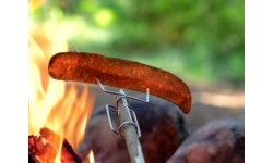 Вилка для приготовления пищи Light My Fire Grandpa's FireFork Bio, зелёная и розовая