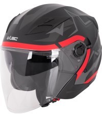 Atviro tipo šalmas W-TEC Barcela Vermella - Juoda, pilka, raudona