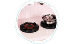 Medinė vaikiška virtuvėlė su orkaite, kaitlentėmis ir mikrobangų krosnele ECOTOYS