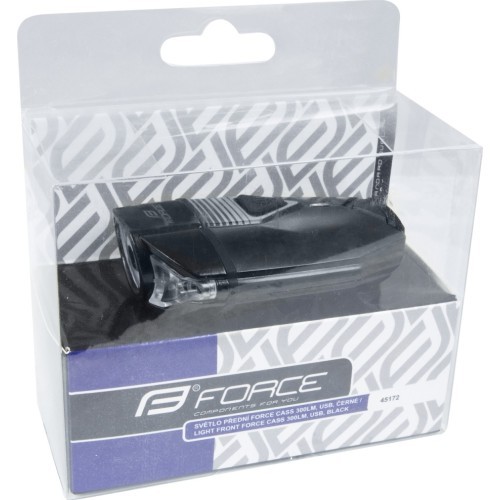 Передний фонарь FORCE CASS 300LM, USB (чёрный)