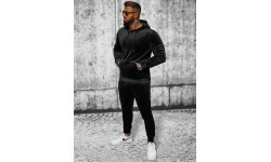 J.Style Velour Sports Suit for Men Black 8C1171-3