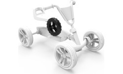 Колесо 9x2 Cross, черное/черное, заднее левое