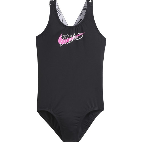 Nike G Lgo Tape Crossback Girls' Swimsuit Black NESSE726 001