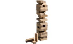 Bokšto griūties žaidimas Philos Bamboo, 6,6x6,6x25,5 cm