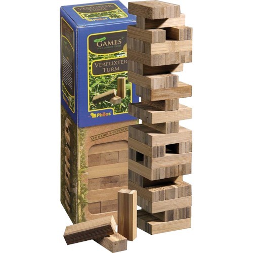 Tumbling Tower Philos Bamboo 6.6x6.6x25.5 cm
