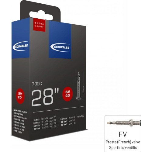Schwalbe Extra Light inner tube 700x18/28 (18/28-622) FV40