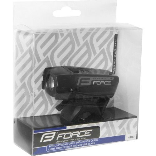 Передний фонарь FORCE BUG-400 USB (чёрный)