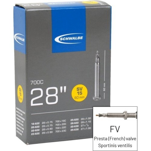 Камера Schwalbe SV15 700x18/28 FV 60mm