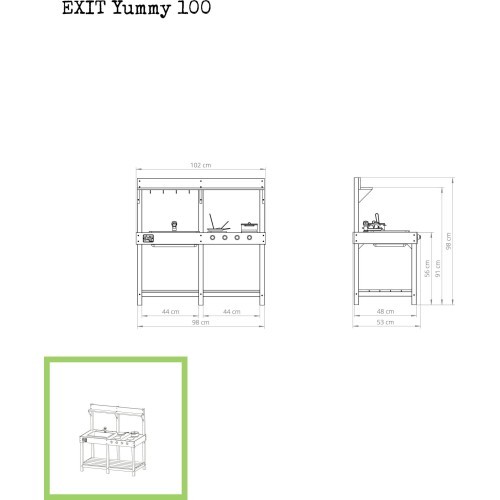 EXIT Yummy 100 medinė lauko virtuvėlė, natūrali