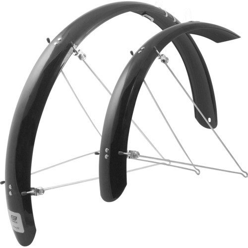Крылья FORCE Aluflex 20" с креплениями (PET-пластик, чёрные)