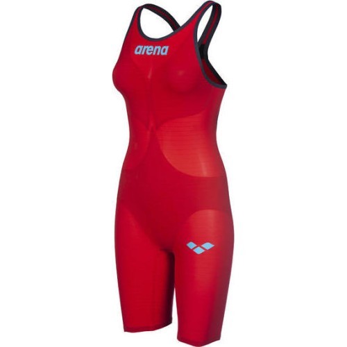 Женский стартовый купальник Arena W Carbon AIR² Open Back, красный - 45