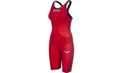 Женский стартовый купальник Arena W Carbon AIR² Open Back, красный - 45