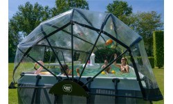 EXIT Black Leather pool 540x250x122cm with sand filter pump and dome - black