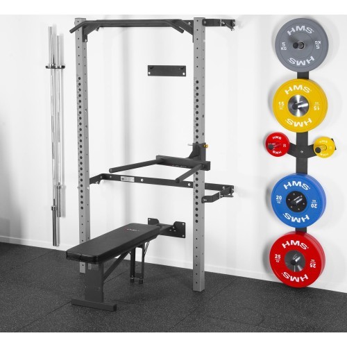 KLT22 MULTIFUNCTIONAL FOLDING POWER RACK SILVER HMS
