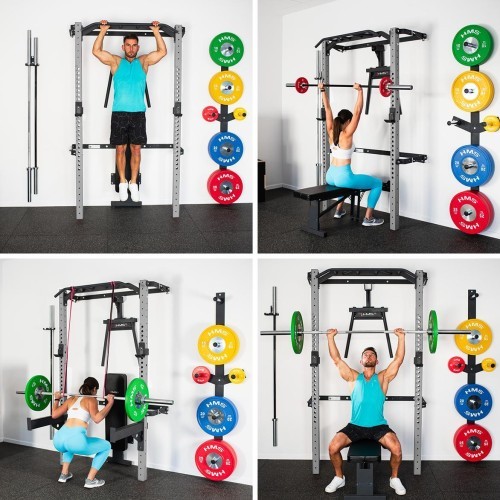 KLT22 MULTIFUNCTIONAL FOLDING POWER RACK SILVER HMS