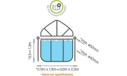 Купол для бассейна EXIT 300x200 см