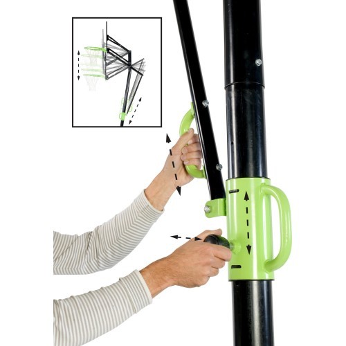 Įleidžiamas krepšinio stovas EXIT Galaxy, stačiakampė polikarbonato (PC) lenta