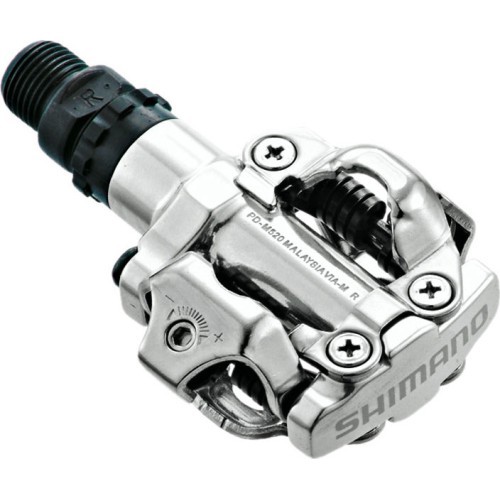 Pedalai Shimano M520S + plokštelės (sidabriniai)