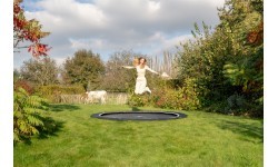 EXIT InTerra ground-level sports trampoline ø366cm - black