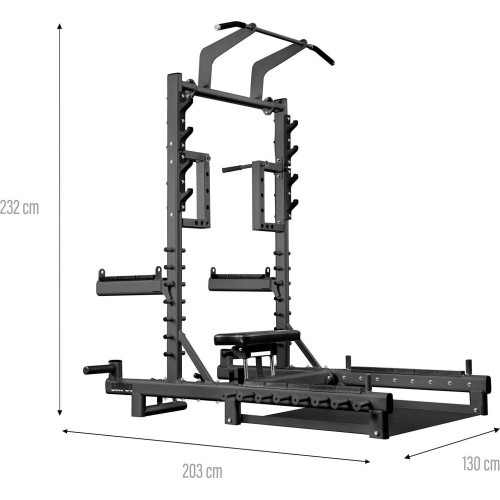 Komercinis daugiafunkcis stovas su svorių kilnojimo ir hip thrust platforma SMP01 HMS