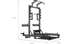 Komercinis daugiafunkcis stovas su svorių kilnojimo ir hip thrust platforma SMP01 HMS