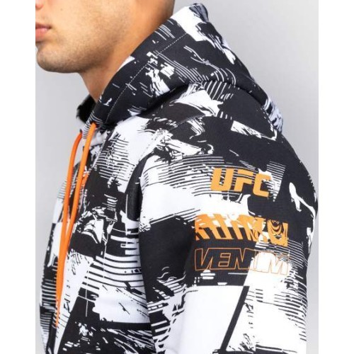 Vyriškas UFC Zenith by Venum Authentic Fight Week džemperis su gobtuvu, baltas
