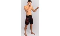 Venum Quetzal Fury MMA šortai, juodi/raudoni/oranžiniai