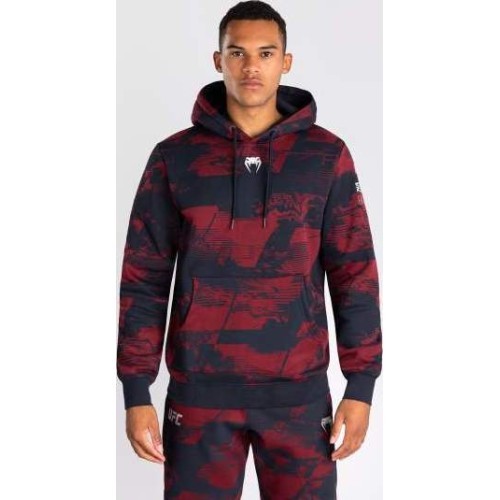 Vyriška UFC Zenith by Venum Burgundy Authentic Fight Week džemperis su gobtuvu