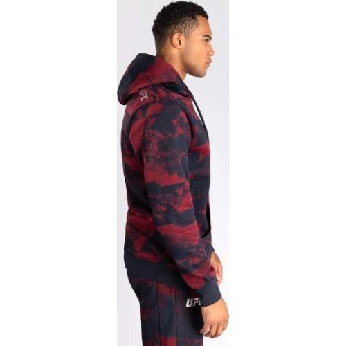 Vyriška UFC Zenith by Venum Burgundy Authentic Fight Week džemperis su gobtuvu