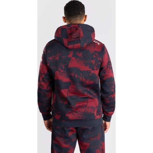 Vyriška UFC Zenith by Venum Burgundy Authentic Fight Week džemperis su gobtuvu