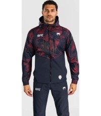 Vyriškas UFC Zenith by Venum bordo Authentic Fight Week džemperis su gobtuvu ir užtrauktuku