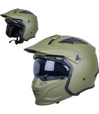Modular Motorcycle Helmet W-TEC Badalone Army - Matně olivová