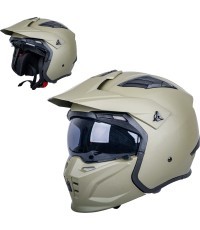Modular Motorcycle Helmet W-TEC Badalone Army - Béžová matná