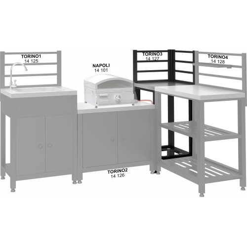 Corner module TORINO 3 for outdoor kitchen 47x47x123cm
