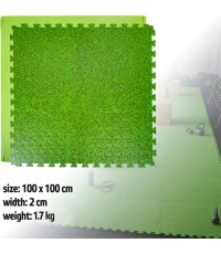 Tatami Puzzle Mat inSPORTline Zemalpro 100 x 100 x 2 cm - Grass pattern