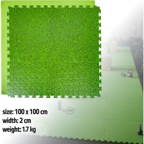 Tatami Puzzle Mat inSPORTline Zemalpro 100 x 100 x 2 cm - Grass pattern