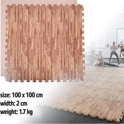Tatami Puzzle Mat inSPORTline Zemalpro 100 x 100 x 2 cm - Wood pattern