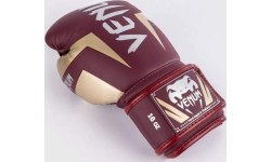 Venum Elite Boxing Gloves - Burgundy/Gold