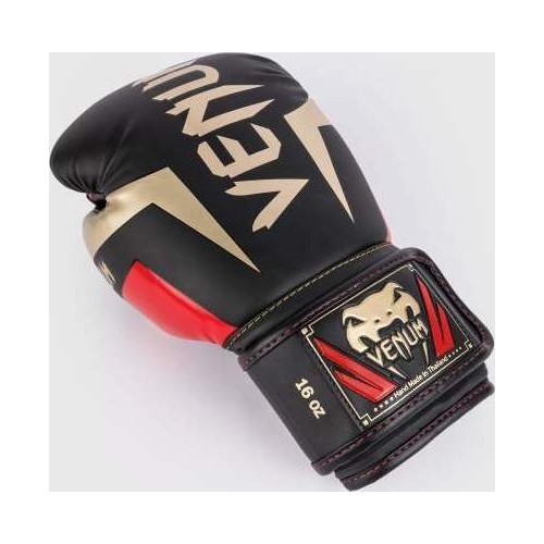 Venum Elite Boxing Gloves - Black/Gold/Red