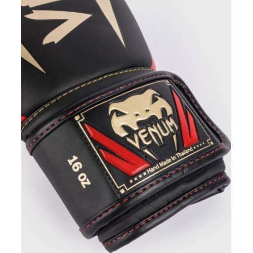 Venum Elite Boxing Gloves - Black/Gold/Red