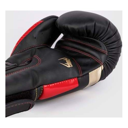 Venum Elite Boxing Gloves - Black/Gold/Red